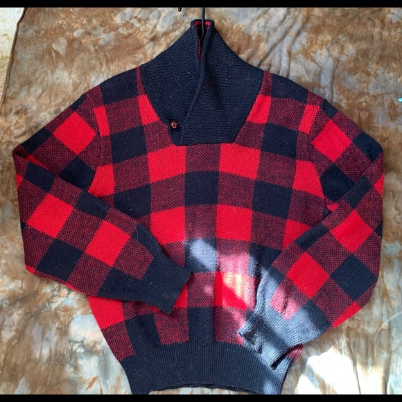 VTG Pendleton Red Plaid Pullover Sweater M - Picture 6 of 7